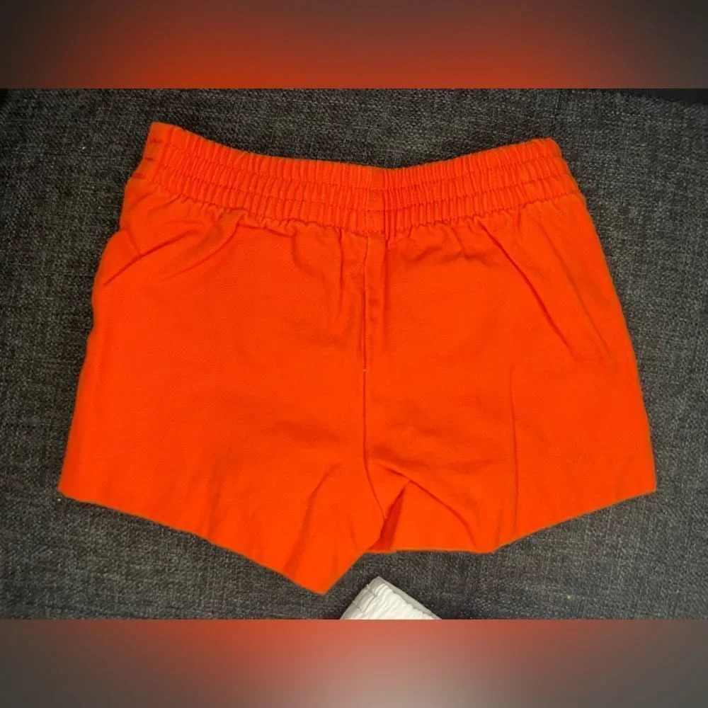 Kids Orange and White Button Shorts Set